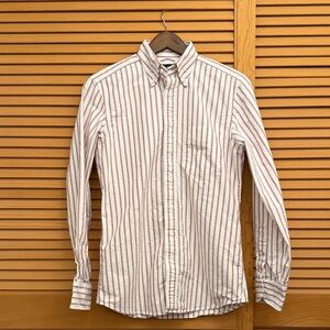 Red and White Striped Oxford Cloth Button Down